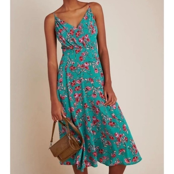 Yumi Kim Vienna Silk Dress in Dandelion Emerald NWT - Picture 1 of 11